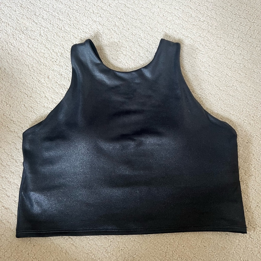 Athleta Shimmery Black Crop Top